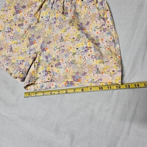 Levi's Spaghetti Strap Floral Romper Women Size l Side Pockets - Picture 10 of 11